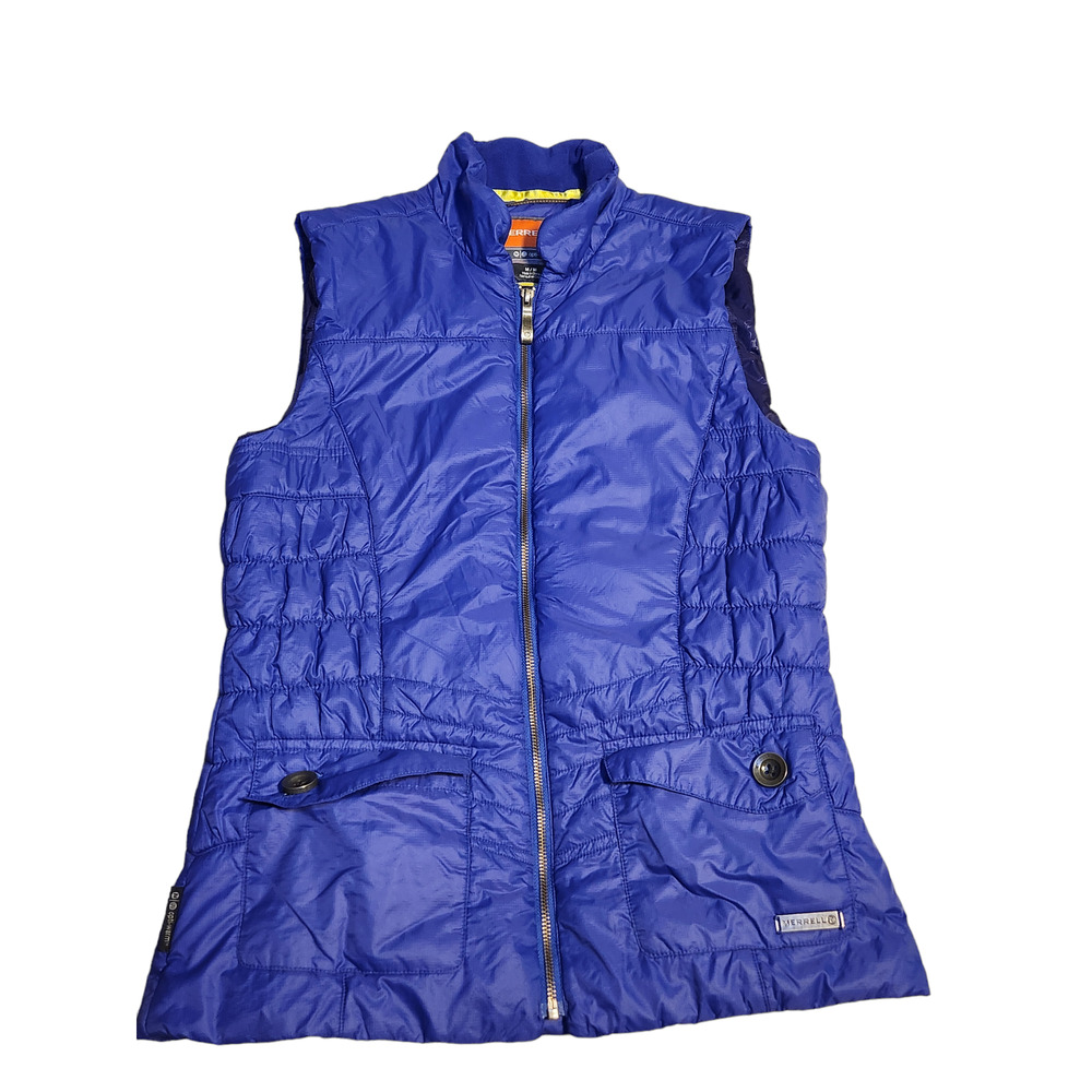 Merrell Opti-Warm Womens Puffer Vest Blue Quilted Sleeveless Jacket Medium